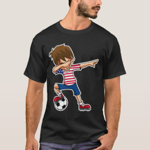 Dabbing Fußballjunge USA-Shirt Vereinigte Staaten  T-Shirt