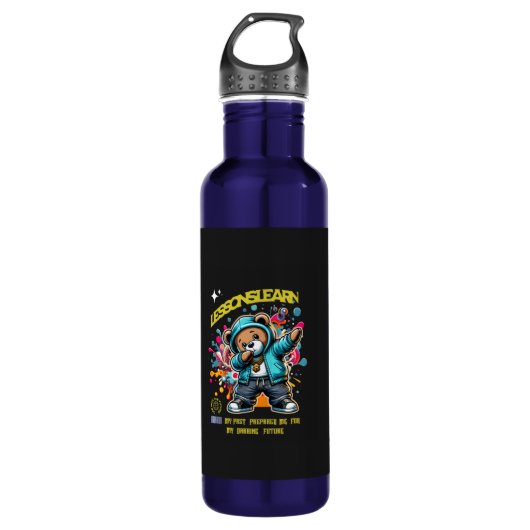 DABBING FUTURE LESSONS LEARN WATER BOTTLE  EDELSTAHLFLASCHE (Vorderseite)