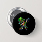 Dabbing Gamer Leprechaun Dab Dance St Pattys St Pa Button (Vorne & Hinten)