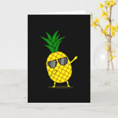 Dabbing Gelbe Ananas DAB Funny Dancing Frucht Karte (Gelbe Blume)