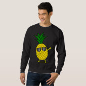 Dabbing Gelbe Ananas - Dab Funny Dancing Frucht Sweatshirt (Vorne ganz)