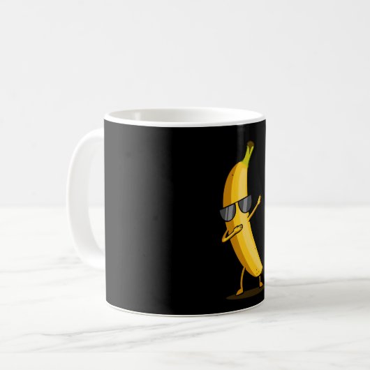 Dabbing Gelbe Banane ab Funny Dancing Frucht Kaffeetasse (Vorderseite Links)
