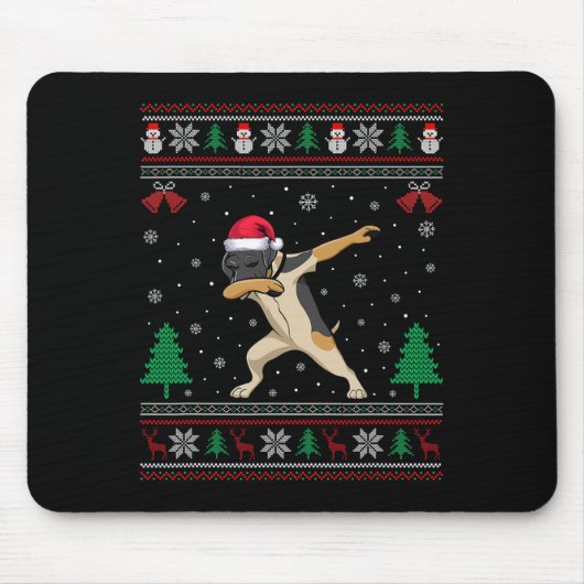 Dabbing German Kurzhaar Weihnachtsmannmütze C Mousepad (Vorne)