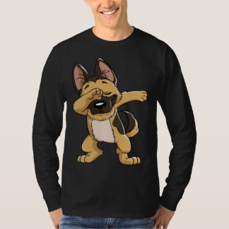 Dabbing German Shepherd Dog   Boys Kids Dab Dance T-Shirt