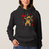 Dabbing German Shepherd Heart Valentines Day Boys Hoodie (Vorderseite)