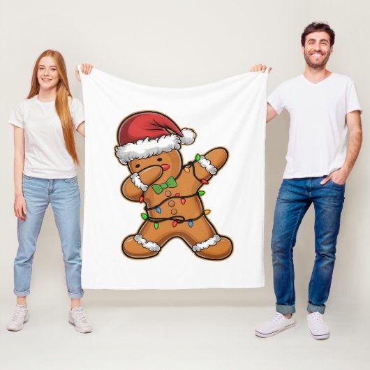 Dabbing Gingerbread Baum Weihnachten Fleecedecke (Beispiel)