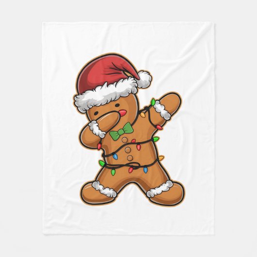 Dabbing Gingerbread Baum Weihnachten Fleecedecke (Vorderseite)