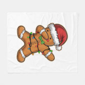 Dabbing Gingerbread Baum Weihnachten Fleecedecke (Vorderseite (Horizontal))