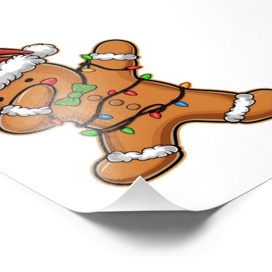 Dabbing Gingerbread Baum Weihnachten Fotodruck (Ecke)