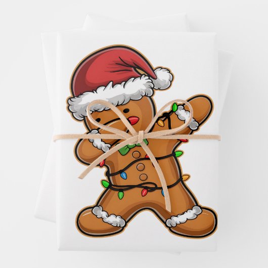 Dabbing Gingerbread Baum Weihnachten Geschenkpapier Set (Beispiel)