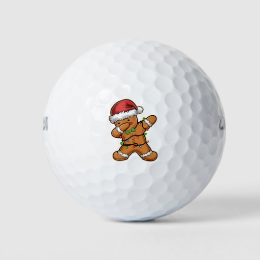 Dabbing Gingerbread Baum Weihnachten Golfball (Vorderseite)