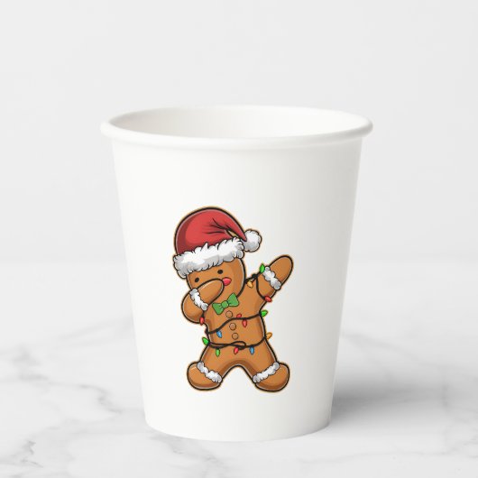 Dabbing Gingerbread Baum Weihnachten Pappbecher (Vorderseite)