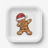 Dabbing Gingerbread Baum Weihnachten Pappteller (Vorderseite)