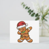 Dabbing Gingerbread Baum Weihnachten Postkarte (Stehend Vorderseite)