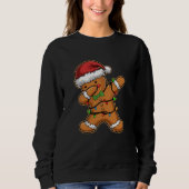 Dabbing Gingerbread Baum Weihnachten Sweatshirt (Vorderseite)