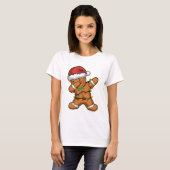 Dabbing Gingerbread Baum Weihnachten T-Shirt (Vorne ganz)