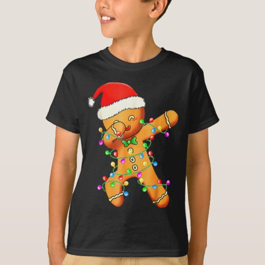 Dabbing Gingerbread Christmas T-Shirt (Vorderseite)