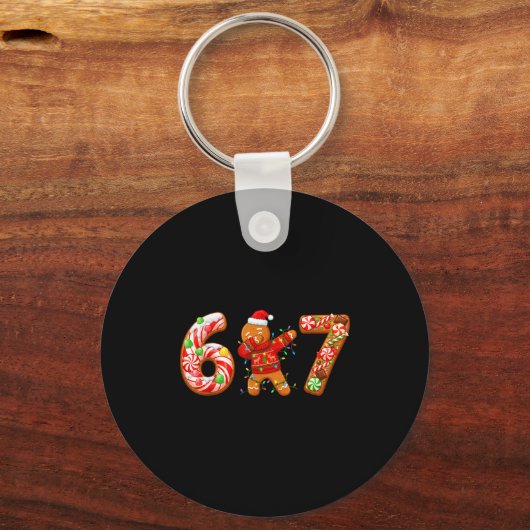 Dabbing Gingerbread Man 67 Meme Candy Christmas Sw Schlüsselanhänger (Vorderseite)