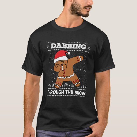 Dabbing Gingerbread Man Backkuchen Uganda Weihnach T-Shirt (Vorderseite)