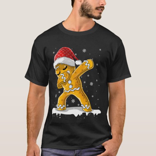 Dabbing Gingerbread Man Dab Christmas Biscuit T-Shirt (Vorderseite)