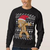 Dabbing Gingerbread Man Ugly Christmas Sweater Sweatshirt (Vorderseite)