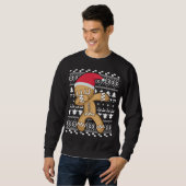 Dabbing Gingerbread Man Ugly Christmas Sweater Sweatshirt (Vorne ganz)