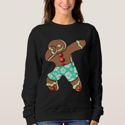 Dabbing Gingerbread Man Xmas Boy Christmas In July Sweatshirt (Vorderseite)