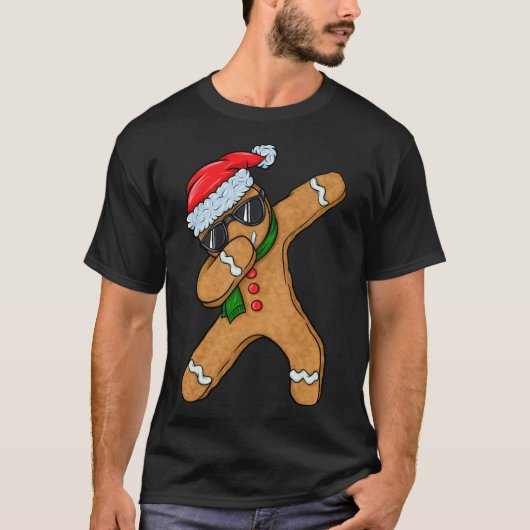 Dabbing Gingerbread Mann Cookie Weihnachtsgin T-Shirt (Vorderseite)