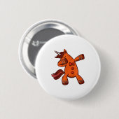 Dabbing Gingerbread Unicorn Cookie Christmas  Button (Vorne & Hinten)