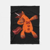 Dabbing Gingerbread Unicorn Cookie Christmas  Fleecedecke (Vorderseite)
