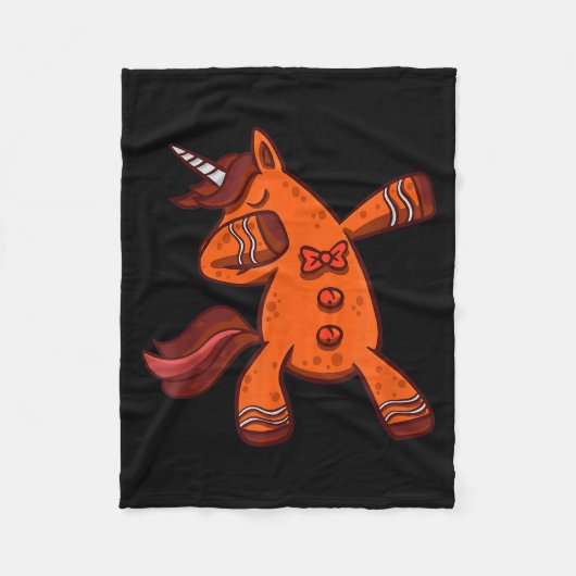 Dabbing Gingerbread Unicorn Cookie Christmas Fleecedecke (Vorderseite)
