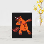 Dabbing Gingerbread Unicorn Cookie Christmas  Karte (Gelbe Blume)