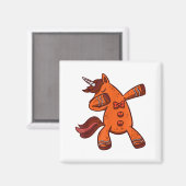 Dabbing Gingerbread Unicorn Cookie Christmas  Magnet (Vorderseite/Rückseite)