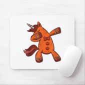 Dabbing Gingerbread Unicorn Cookie Christmas Mousepad (Mit Mouse)