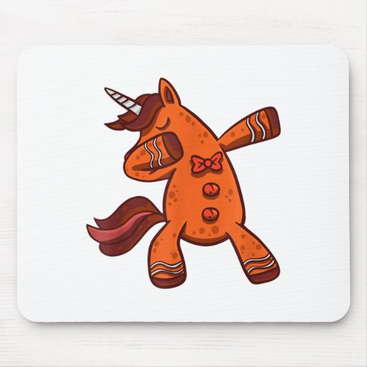 Dabbing Gingerbread Unicorn Cookie Christmas Mousepad (Vorne)