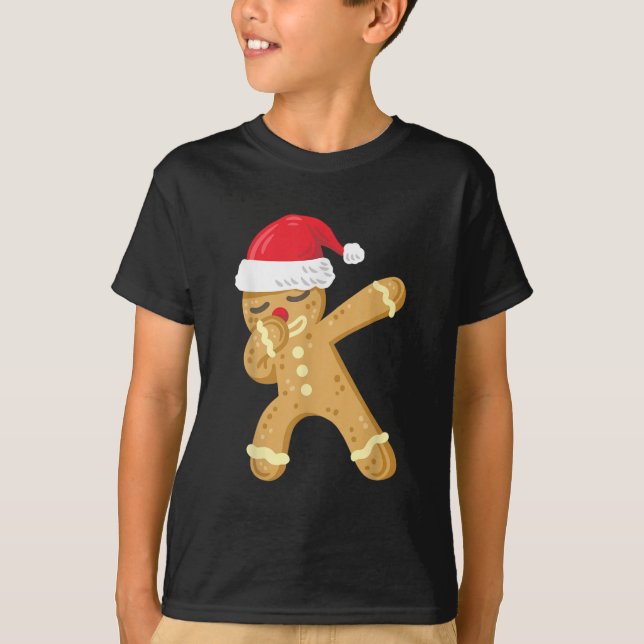 Dabbing Gingerbrot Funny Christmas Weihnachtsfest  T-Shirt (Vorderseite)