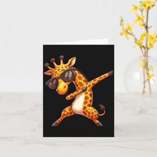 Dabbing Giraffe Karte (Gelbe Blume)