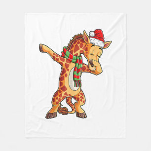 Dabbing Giraffe Santa T Shirt Weihnachtskids Jungs Fleecedecke