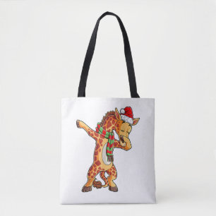 Dabbing Giraffe Santa T Shirt Weihnachtskids Jungs Tasche