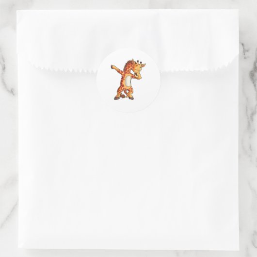 Dabbing Giraffe T Shirt Giraffen Funny Dab Dance T Runder Aufkleber (Tasche)