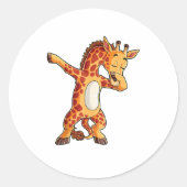 Dabbing Giraffe T Shirt Giraffen Funny Dab Dance T Runder Aufkleber (Vorderseite)