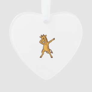 Dabbing-Giraffe Vintage-Engraving-T-Shirt-Design_1 Ornament