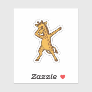 Dabbing-Giraffe Vintage-Stich-T-Shirt-Design_1 Aufkleber