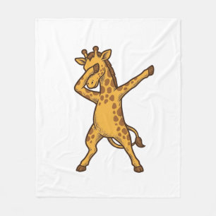 Dabbing-Giraffe Vintage-Stich-T-Shirt-Design_1 Fleecedecke