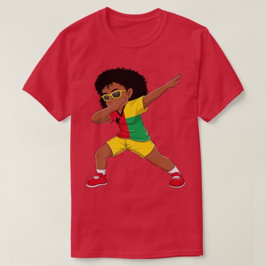 Dabbing Girl Guinea-Bissau Fahne Kinder ab Tanz T-Shirt (Design vorne)
