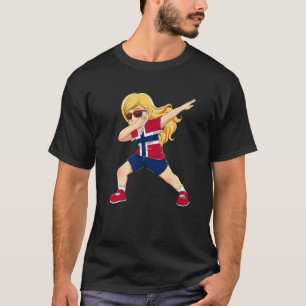 Dabbing Girl Norweger Fahne Norwegen Kinder ab Tan T-Shirt