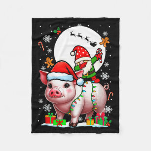 Dabbing Gnom auf G Weihnachten Santa Bunte Lichter Fleecedecke