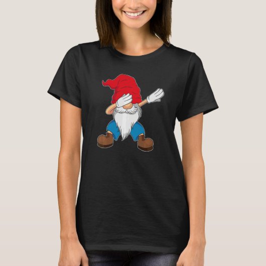 Dabbing Gnome Christmas Family Matching T-Shirt (Vorderseite)