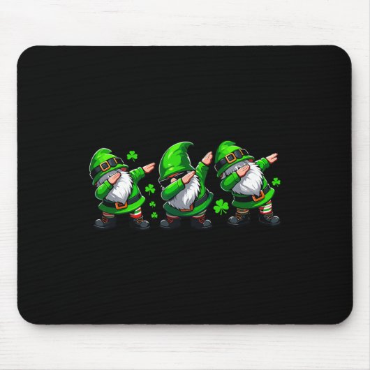 Dabbing Gnomes St Patricks Day Irish Jig Celebrat Mousepad (Vorne)