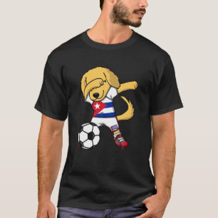Dabbing Golden Retriever Cuba Soccer Fans Jersey F T-Shirt